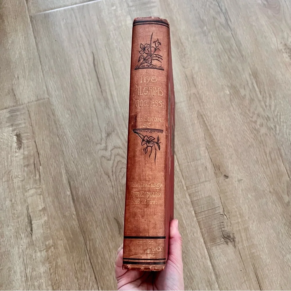 RARE Antique HC Book THE PILGRIM'S PROGRESS JOHN‎ BUNYAN Illustrated F. Barnard
